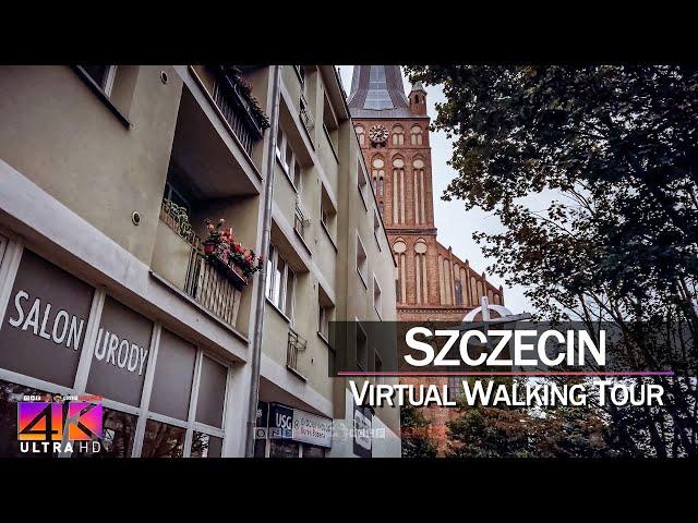 【4K 60fps】VIRTUAL WALKING TOUR:  «Szczecin - Poland 2021»  Binaural Sounds UltraHD (for 2160p TV)