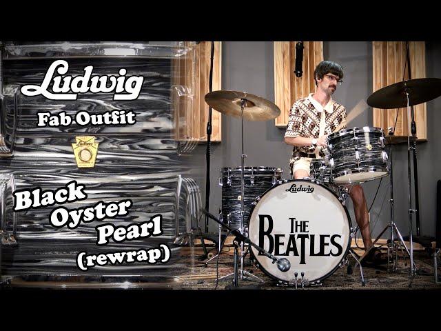 Ludwig 1960's "Fab" Drum Set - Rewrapped Black Oyster Pearl (Ringo Setup)