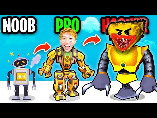 NOOB vs PRO vs HACKER In IRON MACHINE: MERGE & EQUIP!? (ALL LEVELS!)