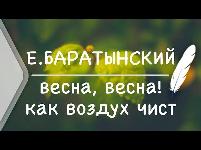 Е.А.Баратынский - Весна, весна! как воздух чист (Стих и Я)