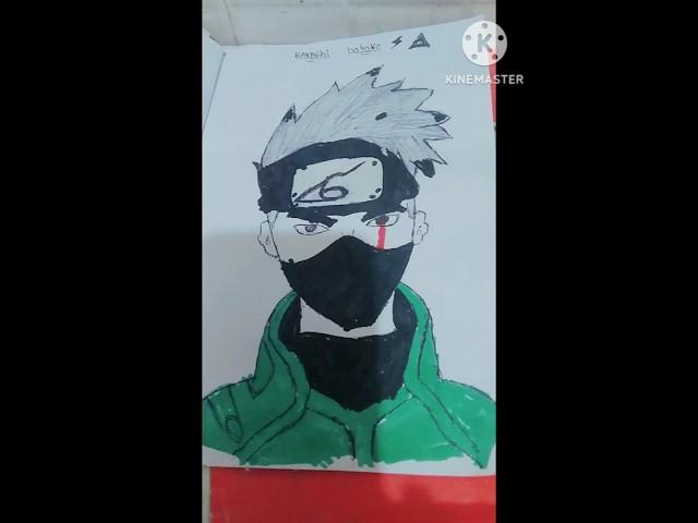 Kakashi hatake drawing with alcohol colour #drawing #kakashi hatake#victory anthem