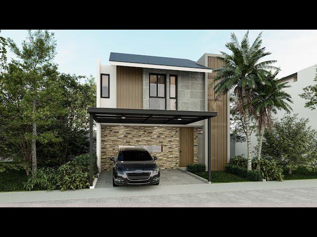 Sketchup House Design 26 (7x15meter)+ D5 Render Animation