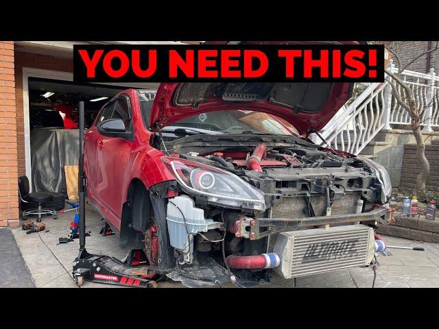 Mazdaspeed 3 Corksport Camber Plates Install + Fender Rolling!