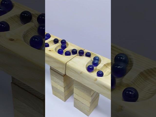 Marble Run ASMR  Iron pipe, rain gutter, DIY wooden gimmick, long straight course!