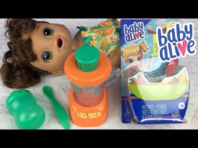 Feeding BABY ALIVE Magical Mixer Baby Doll with NEW DOLL FOOD