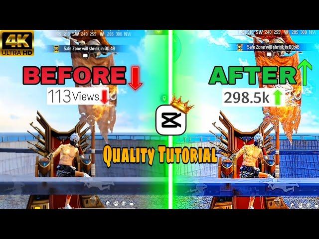 How To Increase Free Fire Video Quality In Capcut  |Increase Video Quality In Capcut