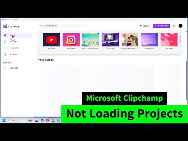 Microsoft Clipchamp not Loading Old Projects | Blank Home Page without old Videos