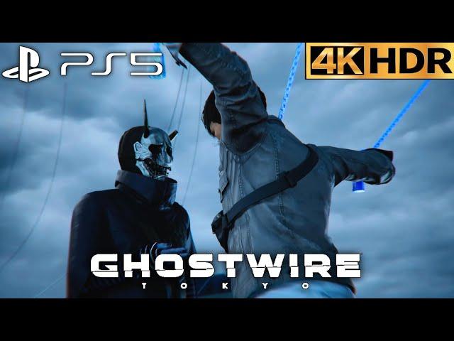 Hannya Mask Man Kills Akito - Ghostwire Tokyo Akito Death Scene 4K ULTRA HDR (PS5 60FPS)