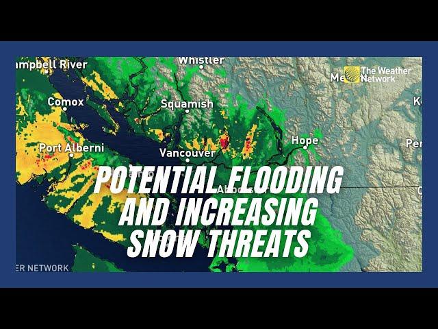 Potential Flooding for B.C. and Increasing Snow Threats for Parts of Canada