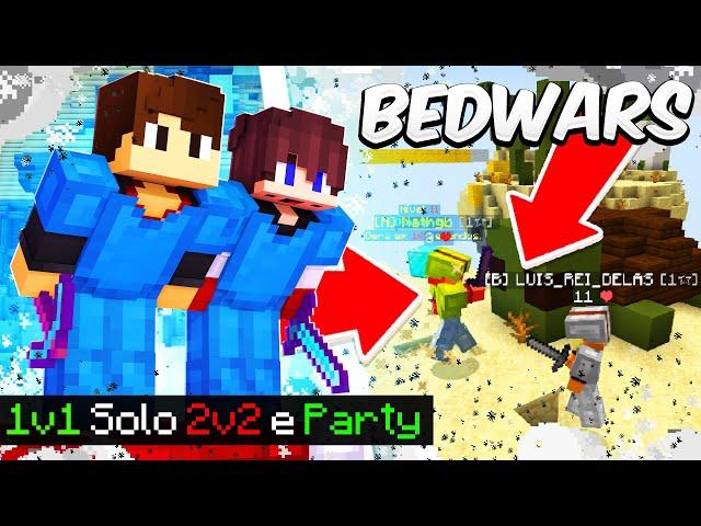 NOVO Servidor de BEDWARS com 1v1 Solo 2v2 e Party para Bedrock e Java