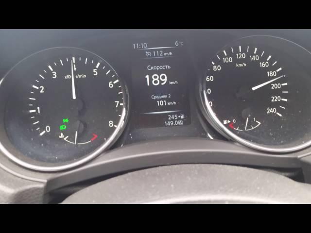 Под 190км/ч на ниссан кашкай 1,2 турбо.  Nissan Qashqai 1.2 turbo. Full speed.