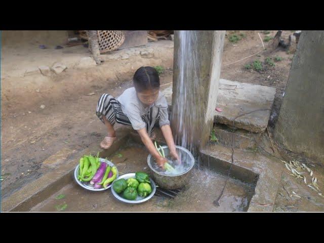 Organic village life || Cooking lamb and capsicum vegetables in the village