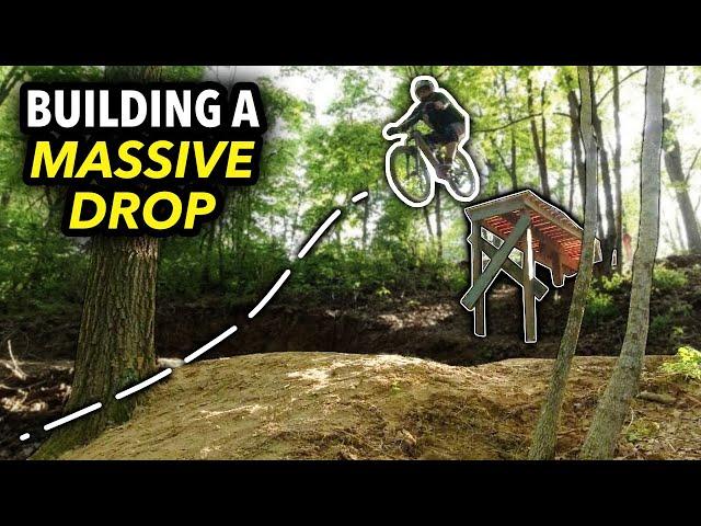 Building a MASSIVE Mountain Bike Drop in Their Backyard! // 15ft DROP!