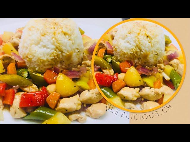 Try this for your dinner or lunch! RICE & CHlCKEN VEGES recipe by Glezl