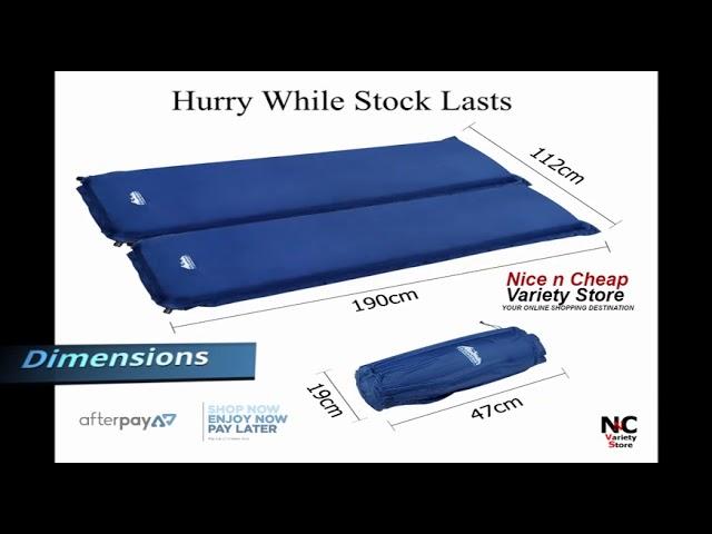 Weisshorn Self Inflating Mattress Camping Sleeping Mat Air Bed Pad Double Navy 10CM Thick