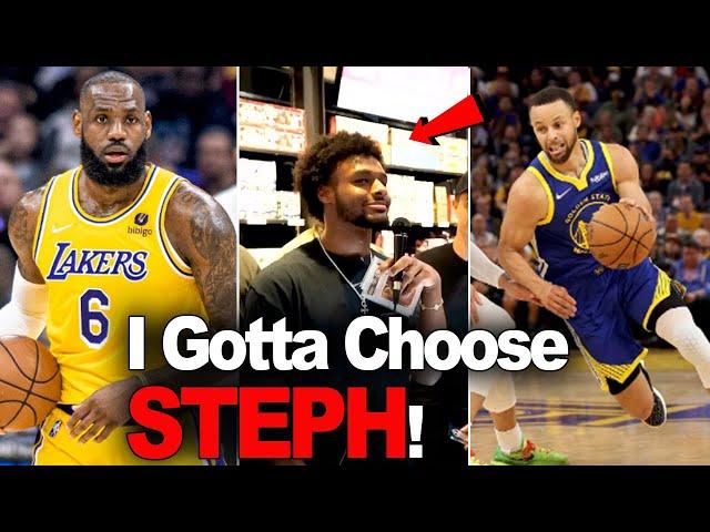 Bronny James RELUCTANTLY chooses Steph Curry over his DAD Lebron!