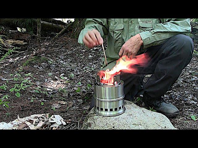 TomShoo Wood Stove Test & Review - - - Backpacking Stove --- TomShoo Titanium Cup