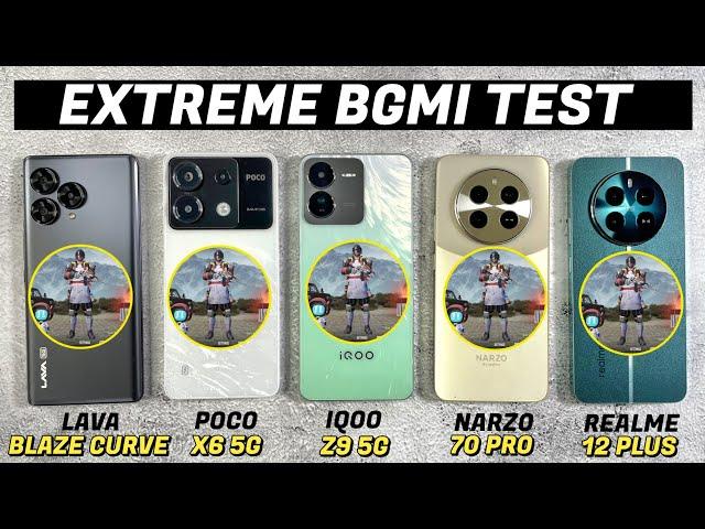 *after UPDATE* IQOO Z9 5g vs Realme Narzo 70 Pro vs  Realme 12 Plus vs Poco X6 Pubg Test 
