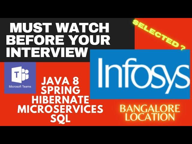 SELECTED? | INFOSYS | java spring boot microservices hibernate interview | real time java interview