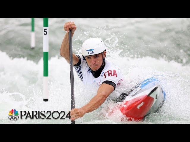 Men's canoe slalom C-1 heats are packed with action at the Paris Olympics | NBC Sports