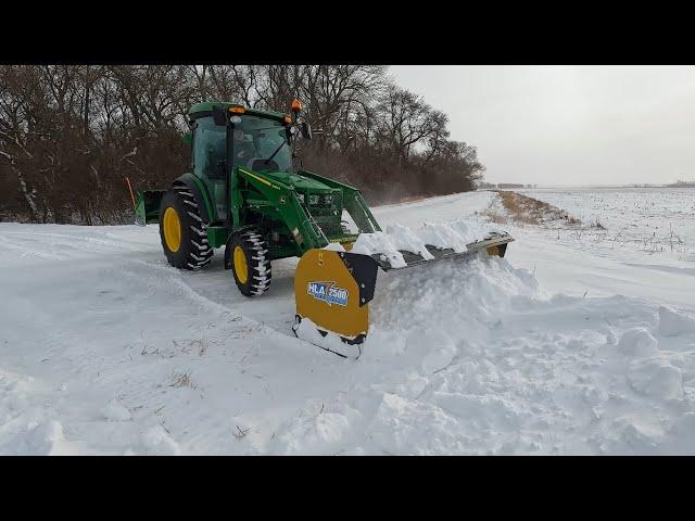 Tractor Snow Pusher In Action!  Is It The Best Snow Removal Tool?