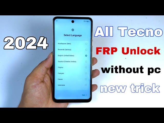 2024 All Tecno FRP Unlock | all tecno google account bypass