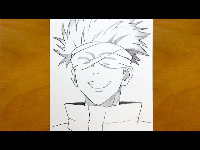 Anime sketch | How to draw gojo satoru from Jujutsu Kaisen | Draw anime | Anime Drawing | Gojo