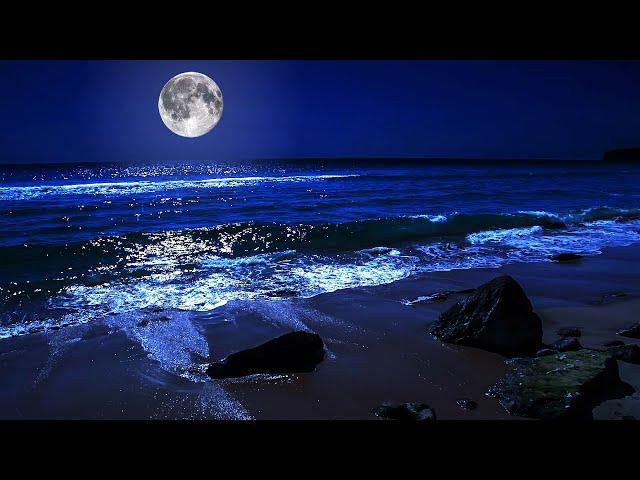 Fall Asleep On A Full Moon Night With Calming Wave Sounds - 9 Hours of Deep Sleeping on Mareta Beach