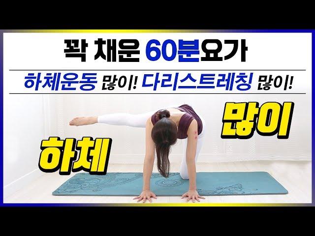 꽉 채운 60분요가! 하체많이 쓰는 요가로 하체운동 / 다리스트레칭 / 빈야사 / 살빠지는요가