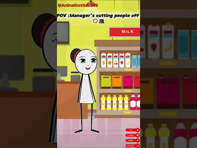 Manager's cutting people off  #shorts #short #animation #funnyanimation #funny AC@heavenlee971