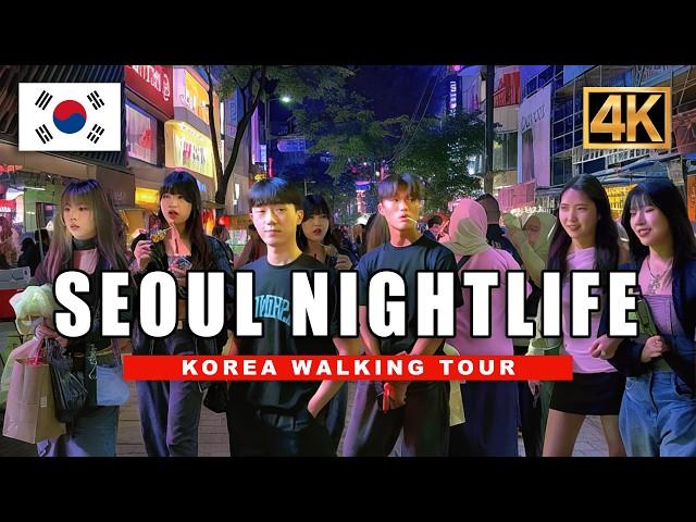 [4K] Saturday Night, Walking in Hongdae Streets - Street Fashion - Walking Tour SEOUL KOREA 2024