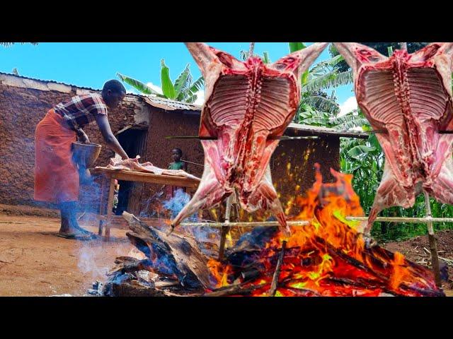 A WHOLE LAMB COOKED IN THE MOST ANCIENT WAY ON A FIRE WITH A CRISPY CRUST | AFRICAN VILLAGE COOKING