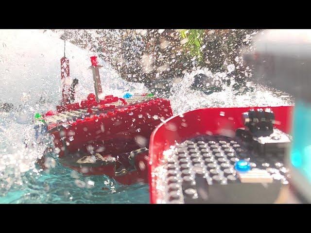 Lego Boat Can't Handle Massive Tsunami