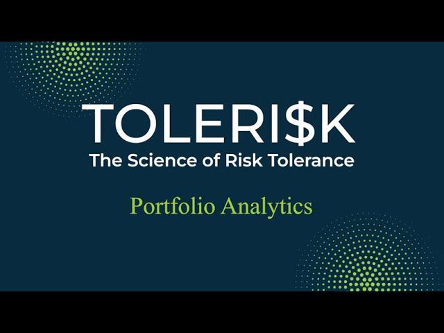 Tolerisk Portfolio Analytics Features