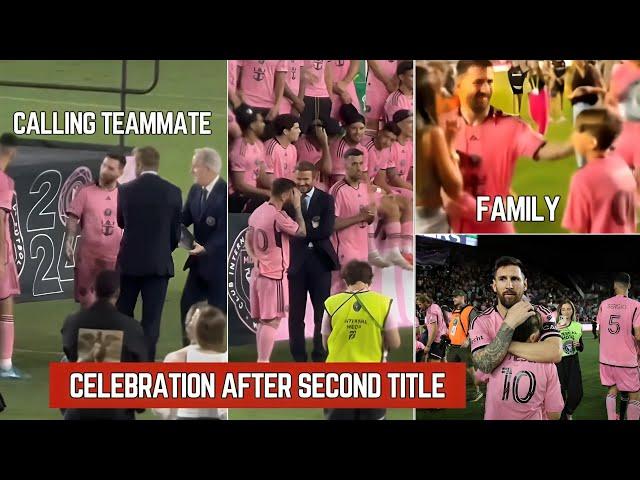 Messi And Beckham Reaction After Winning Second Trophy For  Inter miami