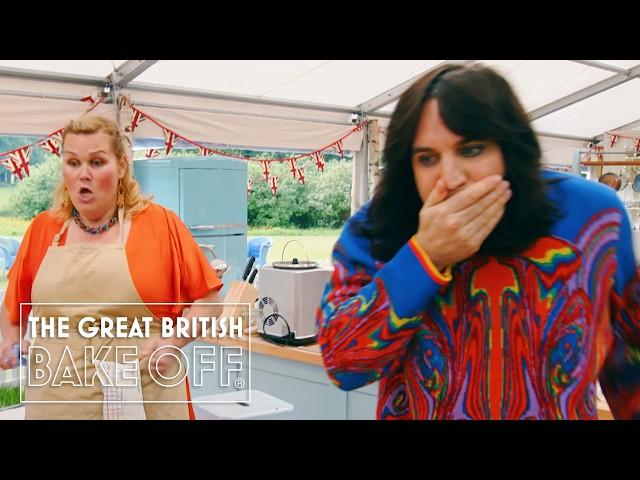 Noel’s high jinks nearly spell DISASTER for Nelly | The Great British Bake Off