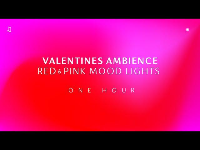 Valentine's Mood Lights with Chill Music  Red and Pink Smooth Changing Screensaver ~ 1 HOUR