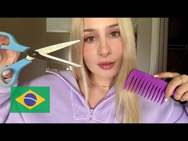 ASMR Haircut em Portuguese *whispered*