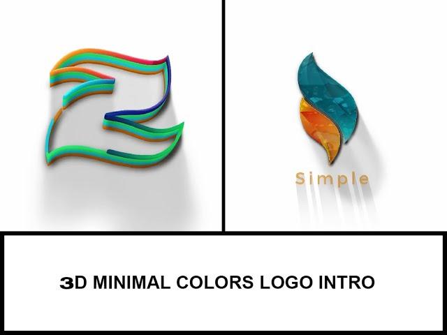 3D Minimal Colors Logo Intro After Effects Template