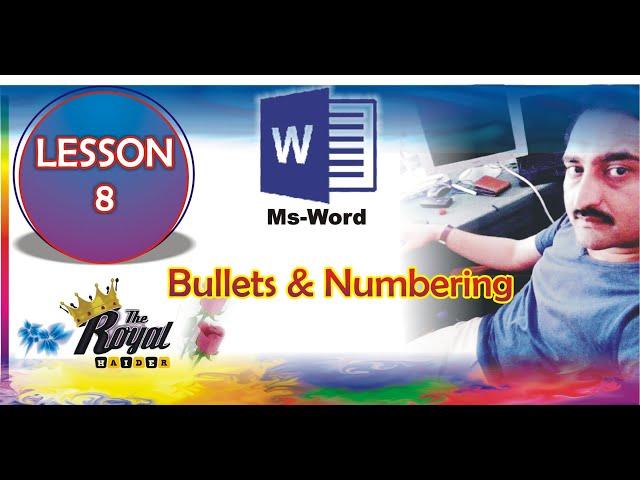 Bullets and Numbering || Microsoft Word 2019 Latest Lesson  - 8 for Beginners updated 2021