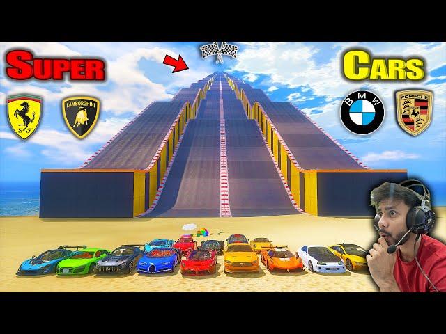 Powerful Super Cars Vs ExtremeMega Ramp Drag Race GTA 5