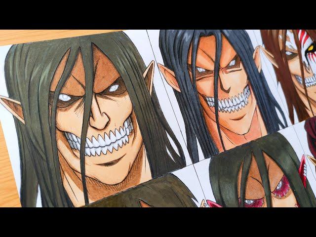 Attack Titan in Different Anime Styles ! 進撃の巨人 (Attack on Titan)