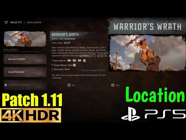 Melee Pit Warrior's Wrath Location Horizon Forbidden West Melee Pit Warriors Wrath PS5 Gameplay 4K