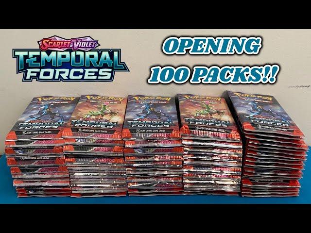 I opened 100 PACKS of TEMPORAL FORCES to try and COMPLETE THE SET!! (pokemon card opening)