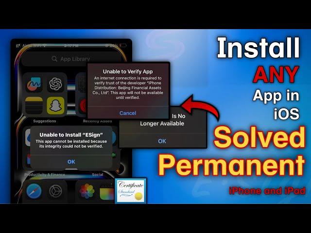 How to Sideload Apps on iOS | Unable to Verify Problem Permanent Solution