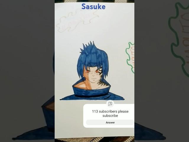 How to make the drawing of Sasuke ##shortsvideo##kt