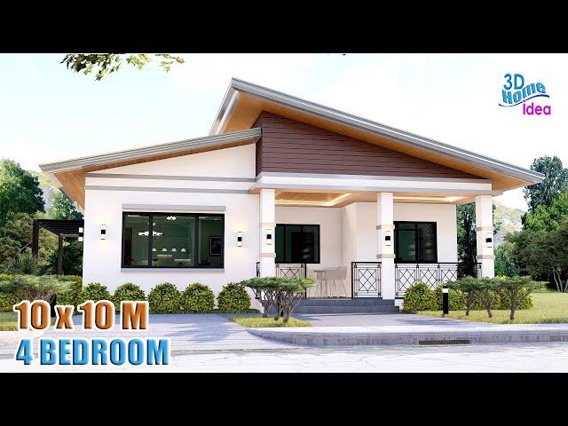 10 x 10 Meters | HOUSE DESIGN IDEAS | 4 Bedroom Pinoy House