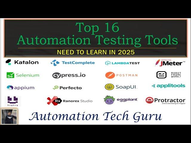 Top 16 Automation Testing Tools | Introduction & Feature Highlights | Need to Learn in 2025 | How To