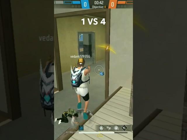 1 VS 4#Ouadra takedown#free fire#VRA GAMING